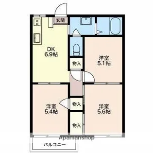 グリーンヒルズ B【2階】の間取り