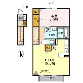 シンフォニー B棟【2階】の間取り