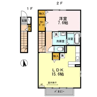 シンフォニー B棟【2階】の間取り
