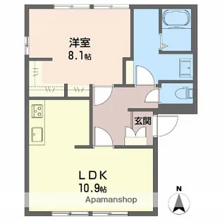 ルミエール B【1階】の間取り