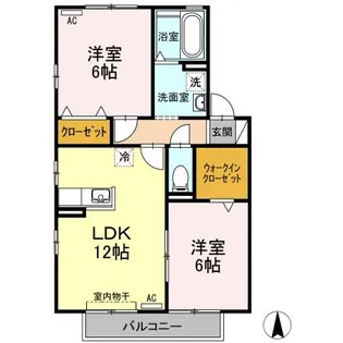 セジュールミキ D棟【2階】の間取り