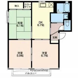 マウンテン C【2階】の間取り