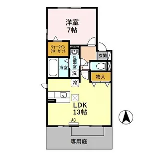 THREE WOODS Y&F A【1階】の間取り