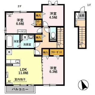 パステルプラザ 長良公園 B【2階】の間取り