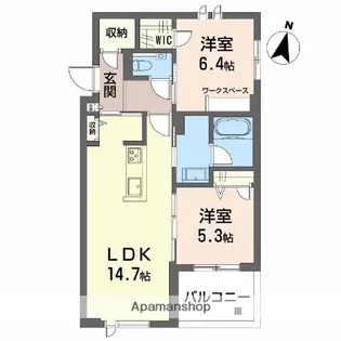 シャーメゾンプレミアス【3階】の間取り