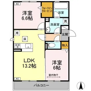 DーROOM大川【1階】の間取り