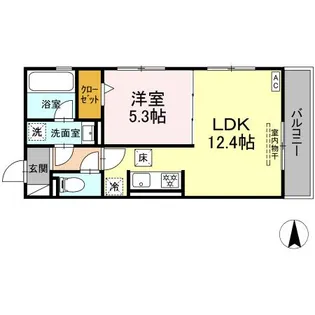 DーROOM大川【1階】の間取り