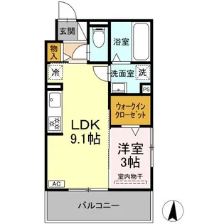 セレスティア岐南 EAST【3階】の間取り