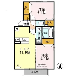 ブランシェ大溝 A【2階】の間取り