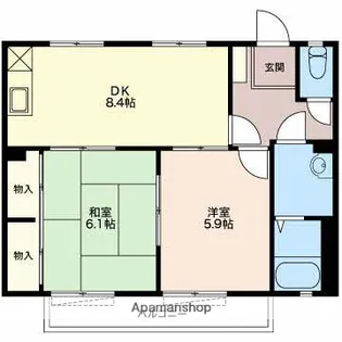 クレールアビタシオン【201号室】の間取り