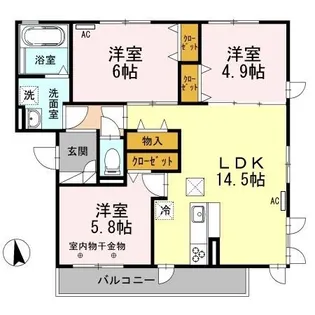 ブローニュ・シュル・メール【1階】の間取り