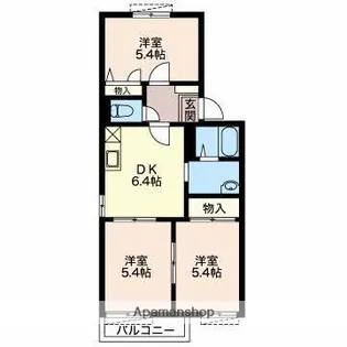 IL PALAZZO B【102号室】の間取り