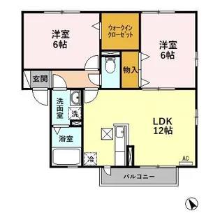 ベルセーヌ B【1階】の間取り