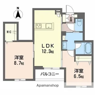 シャーメゾン岐阜ウエスト【2階】の間取り