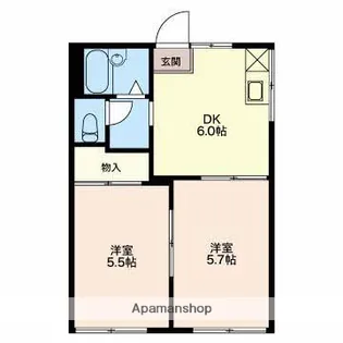 ラフォーレ北方 B【1階】の間取り
