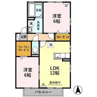 セジュールミキ F棟【2階】の間取り