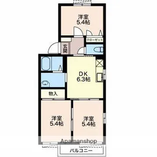 マノワール佐野B【2階】の間取り