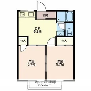 ロイヤル朝日 B棟【2階】の間取り