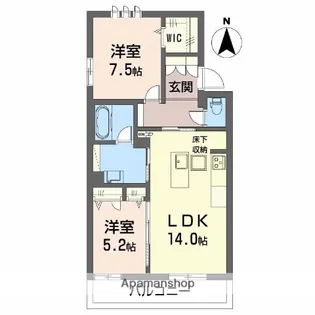 リオリエントオーヴィル【4階】の間取り