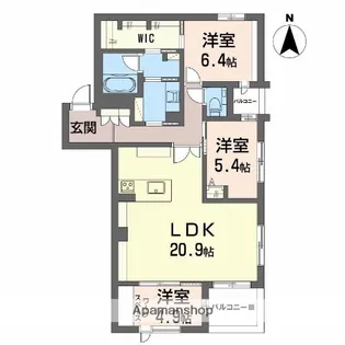 リオリエントプレミアス【3階】の間取り