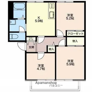 サニーハウスE Ⅰ【2階】の間取り