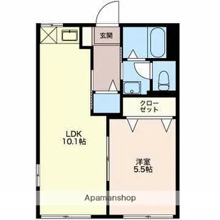ノースウイング【106号室】の間取り
