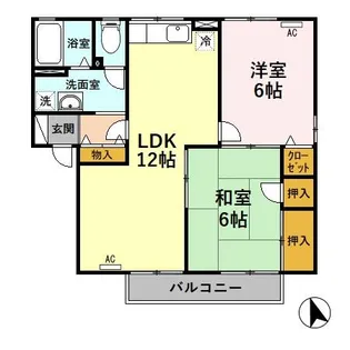 セジュール諏訪 B【2階】の間取り