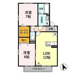 セジュール直江 B【2階】の間取り