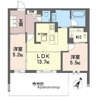 シャーメゾンけやき通り【1階】の間取り