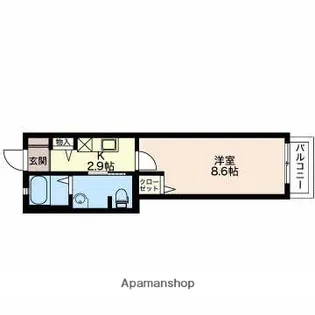 アクシス徹明【201号室】の間取り