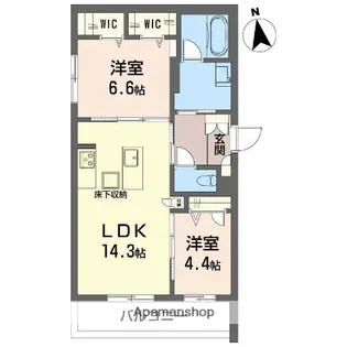 シャーメゾンソフィア南【1階】の間取り