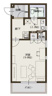クオリティ・ワン【2A号室号室】の間取り