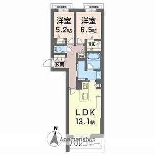 アヴェニール雄飛ヶ丘【4階】の間取り