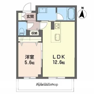 アヴェニール雄飛ヶ丘【1階】の間取り