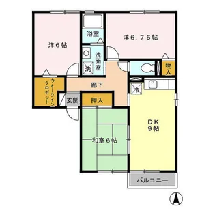 プレミールカドマ【1階】の間取り