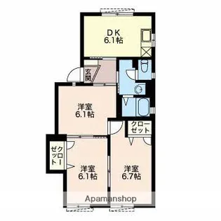 サンシャイン G【1階】の間取り