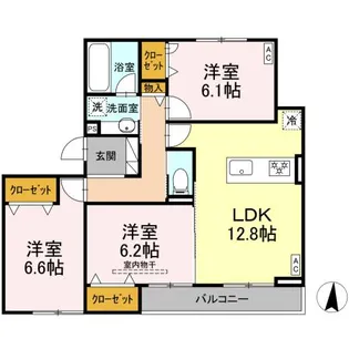 セレスティア本荘中ノ町 B【2階】の間取り