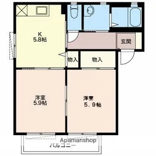 EDEL HEIM Ⅰ【A202号室】の間取り