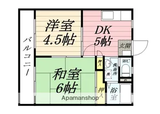 コーポ花の木Ⅰ【203号室】の間取り