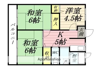 メモリアルOGISO【202号室】の間取り
