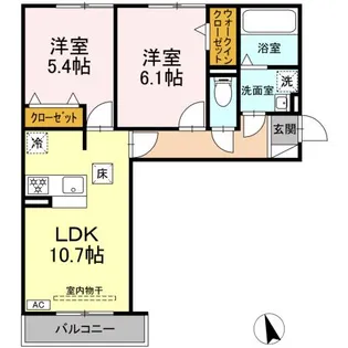 DーROOM蘇原村雨町A棟【1階】の間取り
