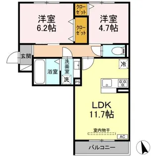 DーROOM蘇原村雨町A棟【3階】の間取り