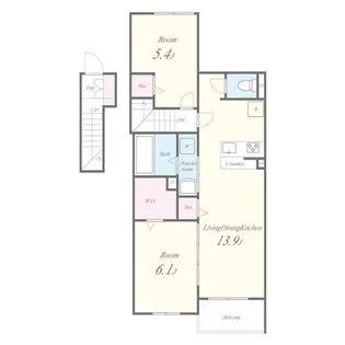レヴィスタ茜部【2階】の間取り