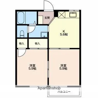 ダブルクルー C【2階】の間取り