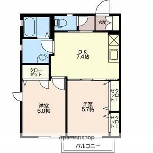ザシャープ【203号室】の間取り