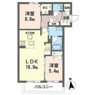 シャーメゾン蘇原新栄【1階】の間取り