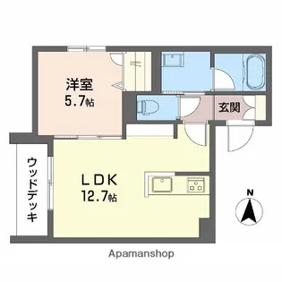 シャーメゾンリアンⅠ【105号室】の間取り