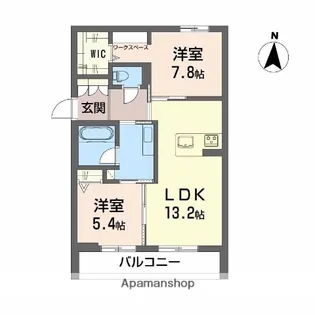 シャーメゾンリアンⅠ【2階】の間取り
