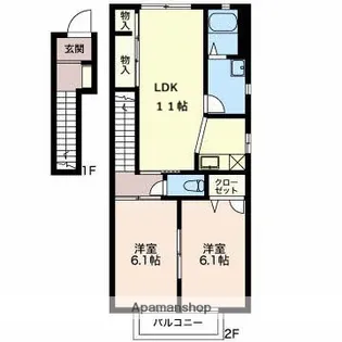 フレンズ A【2階】の間取り