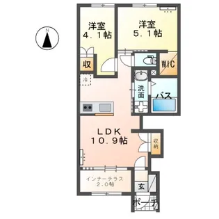 CENTRAL GARDEN Ⅱ【101号室】の間取り